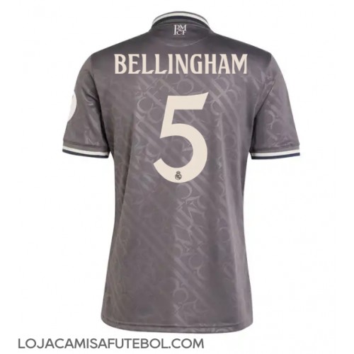 Camisa de Futebol Real Madrid Jude Bellingham #5 Equipamento Alternativo 2024-25 Manga Curta